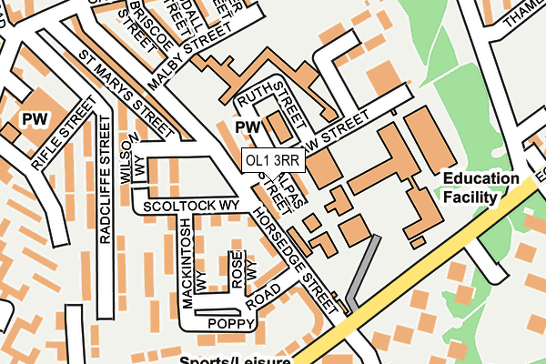 OL1 3RR map - OS OpenMap – Local (Ordnance Survey)