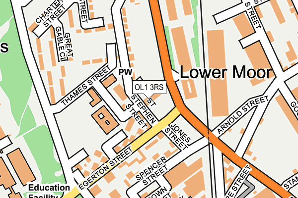 OL1 3RS map - OS OpenMap – Local (Ordnance Survey)