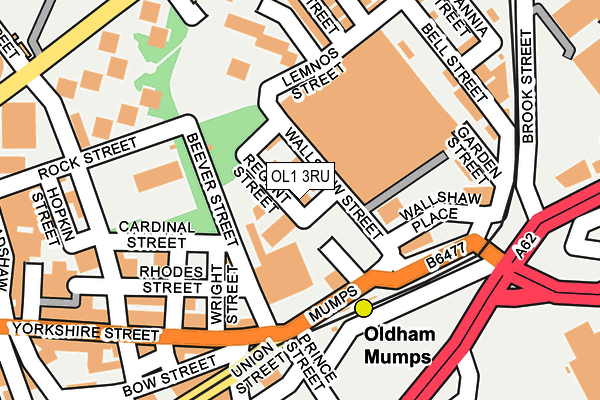 OL1 3RU map - OS OpenMap – Local (Ordnance Survey)