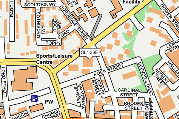 OL1 3SE map - OS OpenMap – Local (Ordnance Survey)