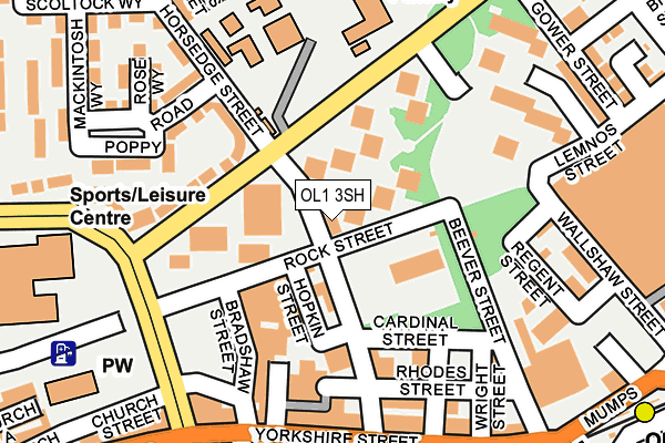 OL1 3SH map - OS OpenMap – Local (Ordnance Survey)