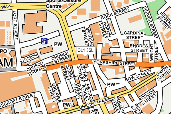 OL1 3SL map - OS OpenMap – Local (Ordnance Survey)