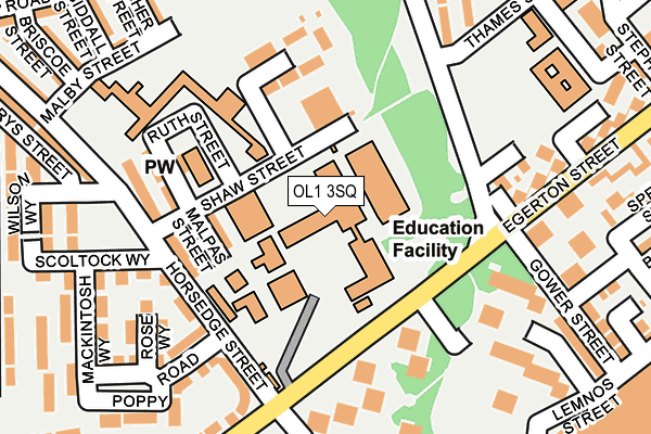 OL1 3SQ map - OS OpenMap – Local (Ordnance Survey)