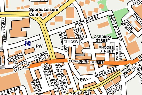 OL1 3SW map - OS OpenMap – Local (Ordnance Survey)