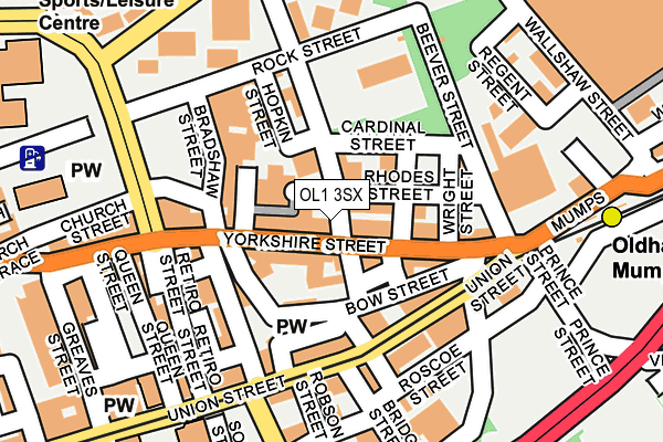 OL1 3SX map - OS OpenMap – Local (Ordnance Survey)