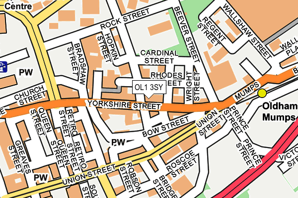 OL1 3SY map - OS OpenMap – Local (Ordnance Survey)