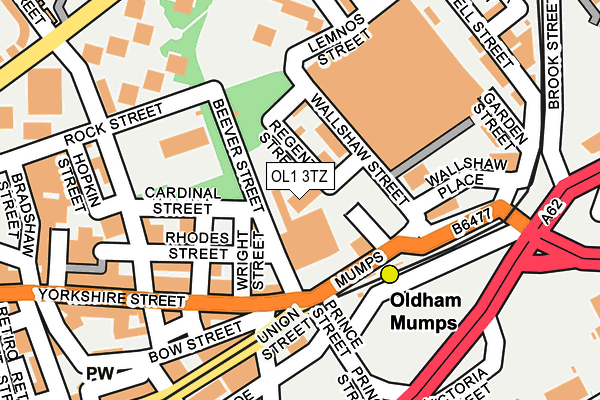 OL1 3TZ map - OS OpenMap – Local (Ordnance Survey)