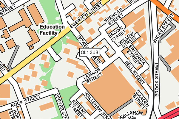 OL1 3UB map - OS OpenMap – Local (Ordnance Survey)