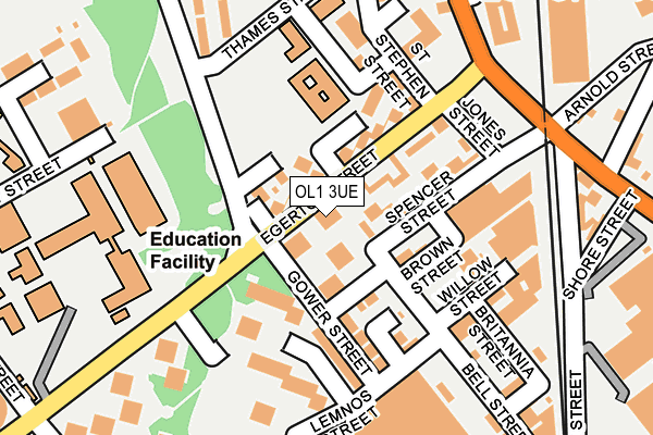 OL1 3UE map - OS OpenMap – Local (Ordnance Survey)