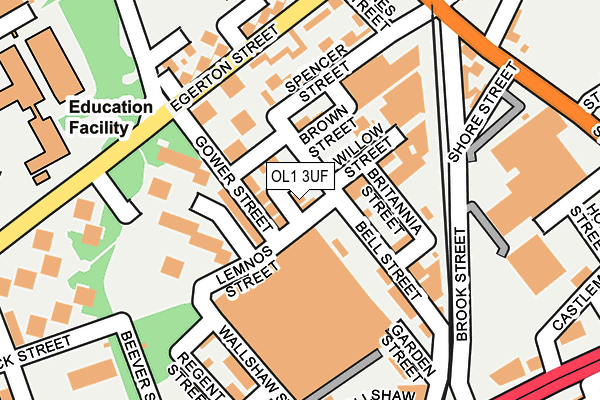 OL1 3UF map - OS OpenMap – Local (Ordnance Survey)