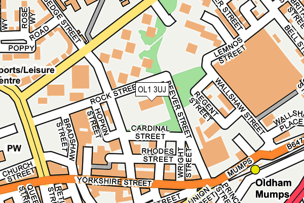 OL1 3UJ map - OS OpenMap – Local (Ordnance Survey)