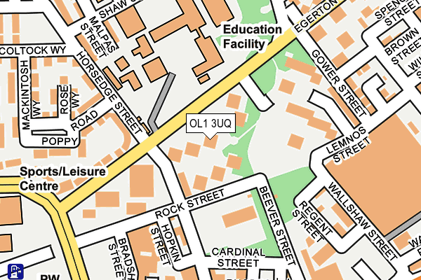 OL1 3UQ map - OS OpenMap – Local (Ordnance Survey)