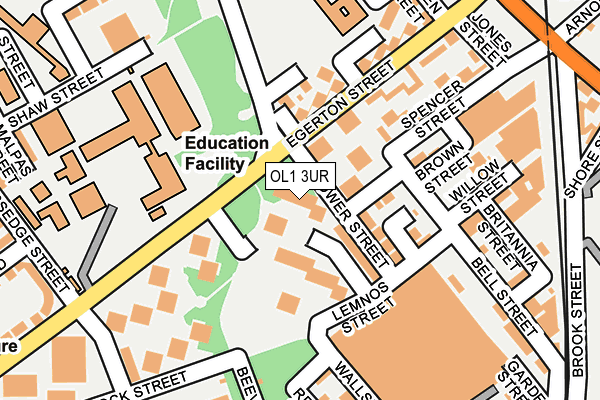 OL1 3UR map - OS OpenMap – Local (Ordnance Survey)