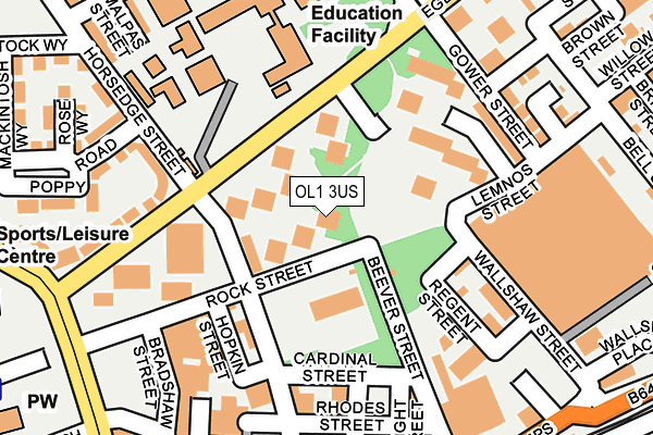 OL1 3US map - OS OpenMap – Local (Ordnance Survey)