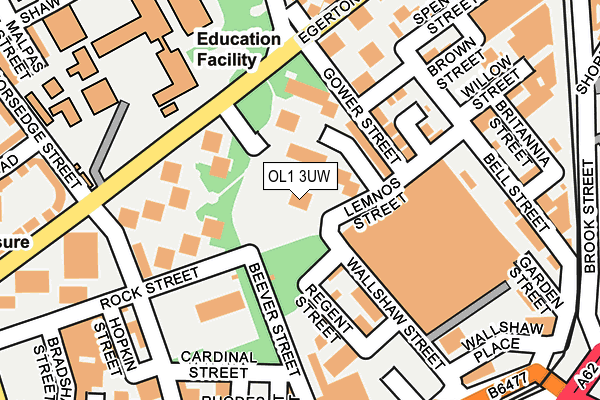 OL1 3UW map - OS OpenMap – Local (Ordnance Survey)