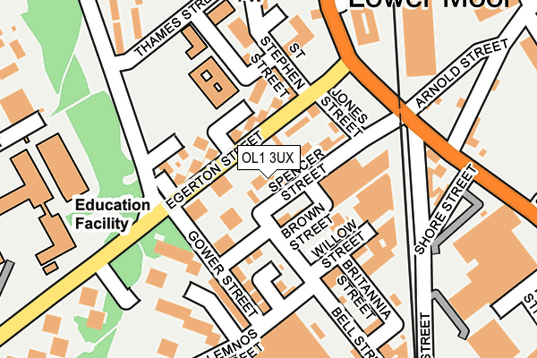 OL1 3UX map - OS OpenMap – Local (Ordnance Survey)