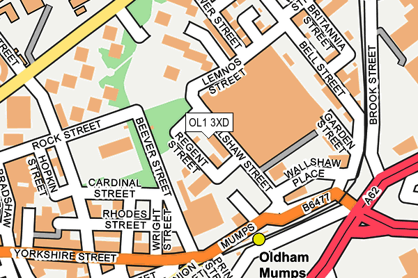 OL1 3XD map - OS OpenMap – Local (Ordnance Survey)