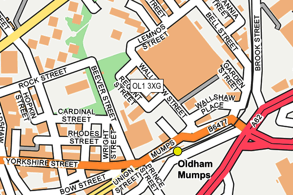 OL1 3XG map - OS OpenMap – Local (Ordnance Survey)