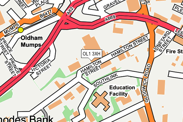 OL1 3XH map - OS OpenMap – Local (Ordnance Survey)