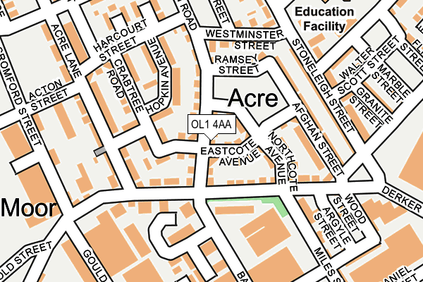 OL1 4AA map - OS OpenMap – Local (Ordnance Survey)