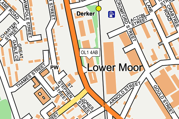 OL1 4AB map - OS OpenMap – Local (Ordnance Survey)