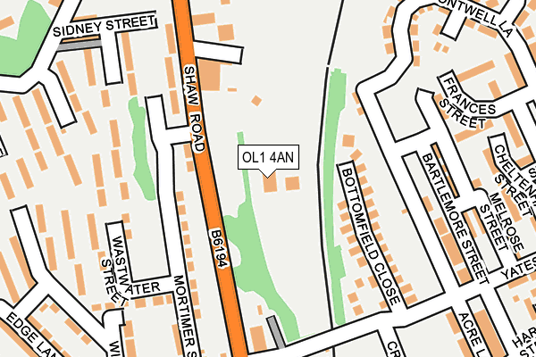 OL1 4AN map - OS OpenMap – Local (Ordnance Survey)