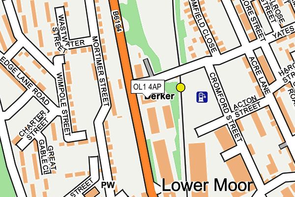 OL1 4AP map - OS OpenMap – Local (Ordnance Survey)