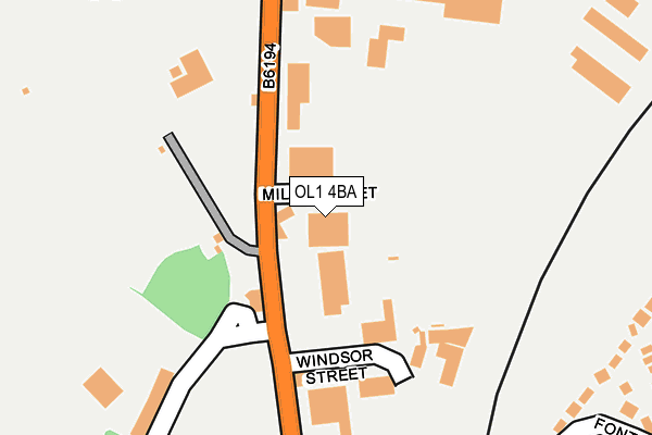 OL1 4BA map - OS OpenMap – Local (Ordnance Survey)