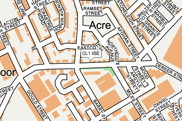 OL1 4BE map - OS OpenMap – Local (Ordnance Survey)