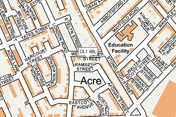 OL1 4BL map - OS OpenMap – Local (Ordnance Survey)