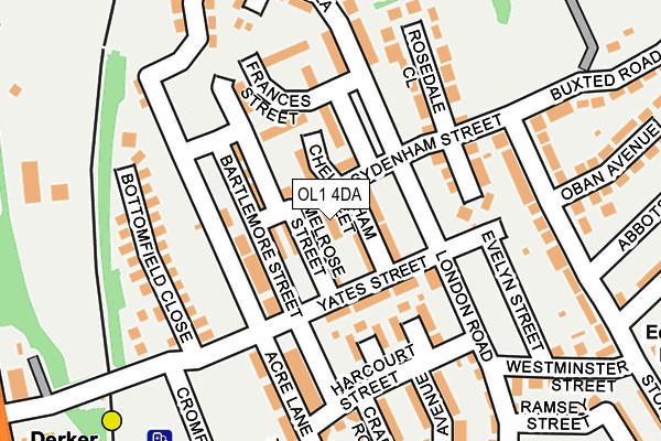 OL1 4DA map - OS OpenMap – Local (Ordnance Survey)