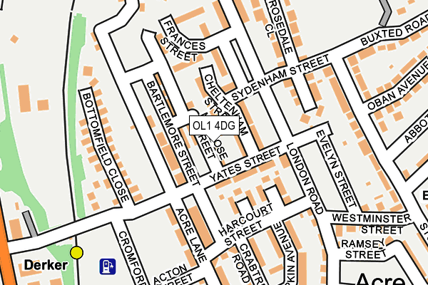 OL1 4DG map - OS OpenMap – Local (Ordnance Survey)