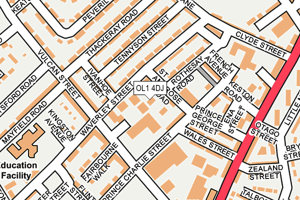 OL1 4DJ map - OS OpenMap – Local (Ordnance Survey)