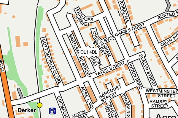 OL1 4DL map - OS OpenMap – Local (Ordnance Survey)