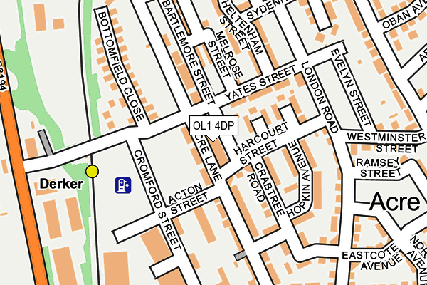 OL1 4DP map - OS OpenMap – Local (Ordnance Survey)