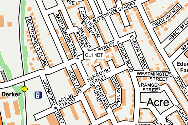 OL1 4DT map - OS OpenMap – Local (Ordnance Survey)