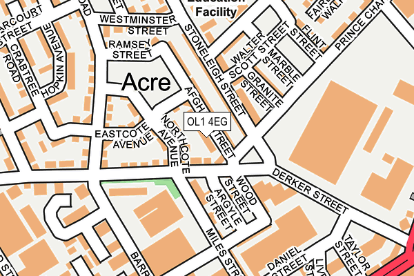 OL1 4EG map - OS OpenMap – Local (Ordnance Survey)