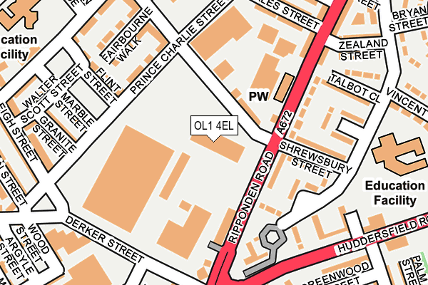 OL1 4EL map - OS OpenMap – Local (Ordnance Survey)