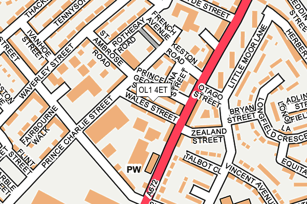 OL1 4ET map - OS OpenMap – Local (Ordnance Survey)