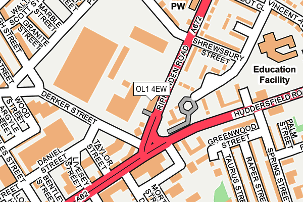 OL1 4EW map - OS OpenMap – Local (Ordnance Survey)