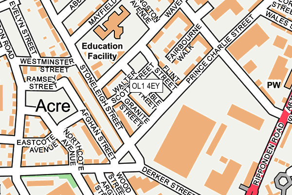 OL1 4EY map - OS OpenMap – Local (Ordnance Survey)