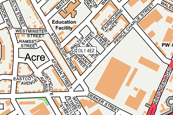 OL1 4EZ map - OS OpenMap – Local (Ordnance Survey)