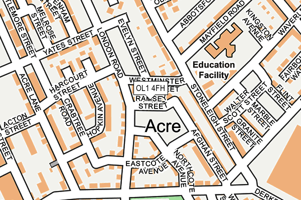 OL1 4FH map - OS OpenMap – Local (Ordnance Survey)