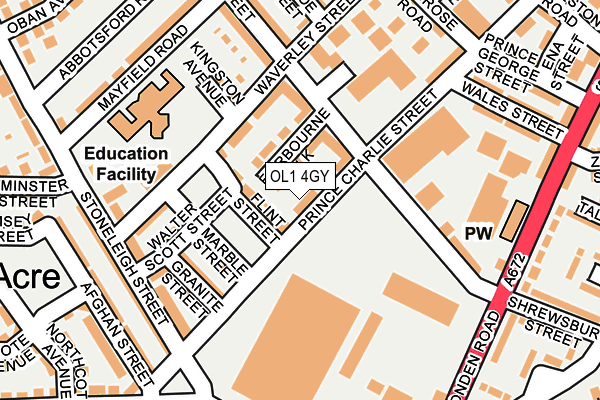 OL1 4GY map - OS OpenMap – Local (Ordnance Survey)