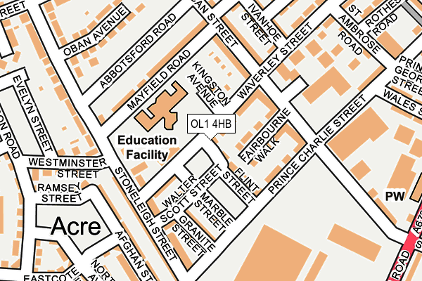 OL1 4HB map - OS OpenMap – Local (Ordnance Survey)