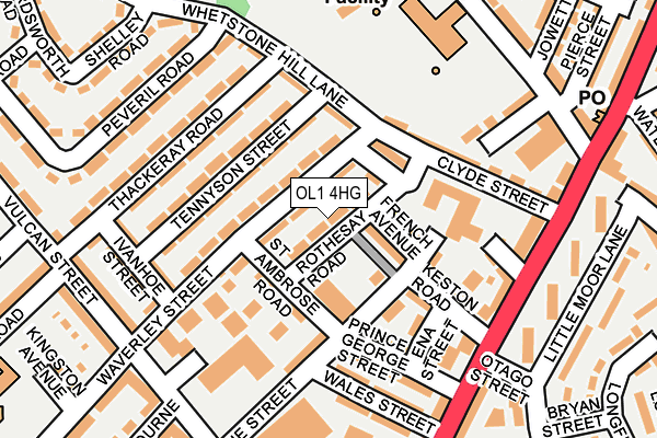 OL1 4HG map - OS OpenMap – Local (Ordnance Survey)