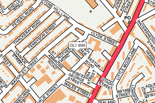 OL1 4HH map - OS OpenMap – Local (Ordnance Survey)