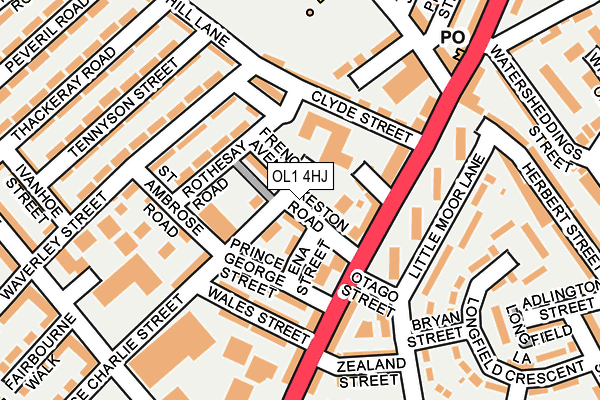 OL1 4HJ map - OS OpenMap – Local (Ordnance Survey)