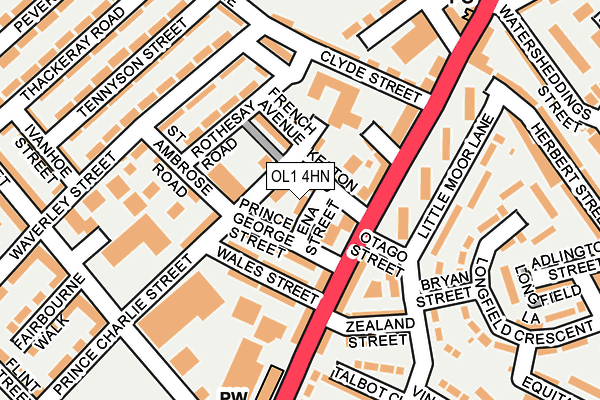 OL1 4HN map - OS OpenMap – Local (Ordnance Survey)