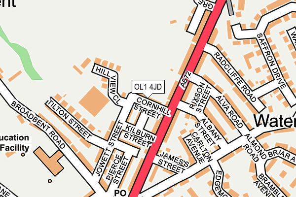 OL1 4JD map - OS OpenMap – Local (Ordnance Survey)